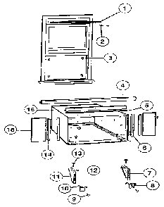 Cabinet Diagram and Parts List for 81235  Kenmore Air Conditioner