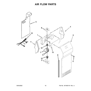 Air Flow Parts Diagram and Parts List for 10651339716  Kenmore Refrigerator