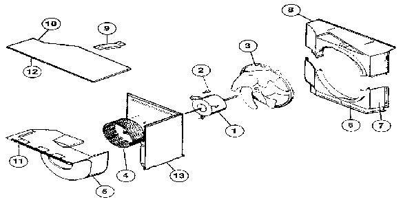 Blower assembly Diagram and Parts List for 81235  Kenmore Air Conditioner
