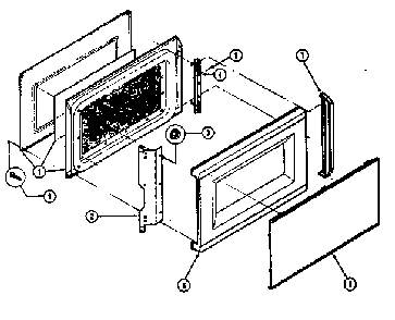 Microwave door Diagram and Parts List for 84872  Kenmore Microwave