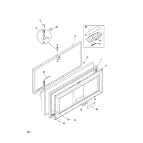 Door Diagram and Parts List for 25316082109  Kenmore Freezer