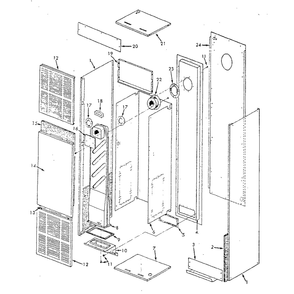Furnace Body Diagram and Parts List for 867721591  Kenmore Furnace