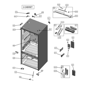 Cabinet Diagram and Parts List for 11173319120  Kenmore Refrigerator