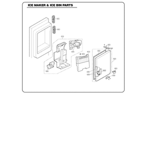 Ice Maker And Ice Bin Parts Diagram and Parts List for 79572353310  Kenmore Refrigerator
