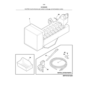 Ice Maker Diagram and Parts List for 25370402612  Kenmore Refrigerator