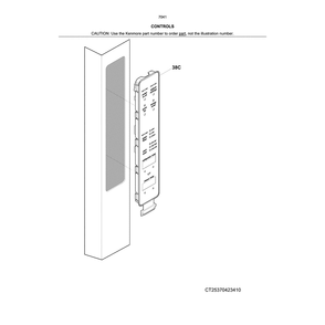 Control Diagram and Parts List for 2537041241C  Kenmore Refrigerator