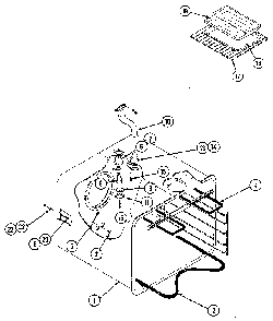 Oven liner Diagram and Parts List for 20215 1988 Kenmore Range