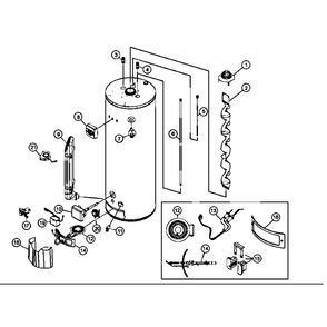 Water Heater Diagram and Parts List for 153332620  Kenmore Water Heater