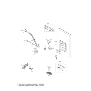 Dispenser Parts Diagram and Parts List for 79551373011  Kenmore Refrigerator