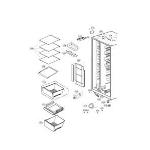 Refrigerator Compartment Parts Diagram and Parts List for 79551863610  Kenmore Refrigerator