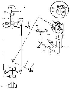 Replacement parts Diagram and Parts List for 3344  Kenmore Water Heater