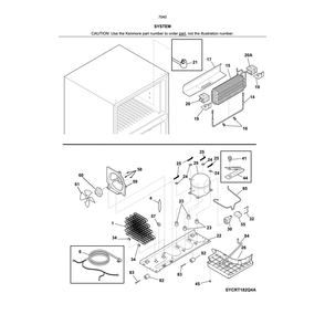System Diagram and Parts List for 25370402612  Kenmore Refrigerator