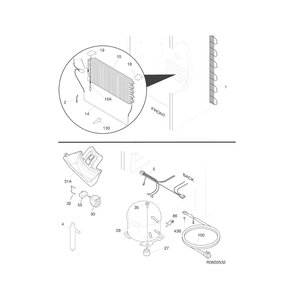 System Diagram and Parts List for 253280998012  Kenmore Freezer