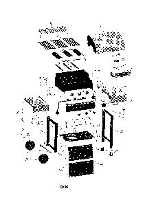 Liquid propane gas grill Diagram and Parts List for 640-122390-115  Kenmore Grill