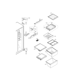 Refrigerator Compartment Parts Diagram and Parts List for 79551373011  Kenmore Refrigerator