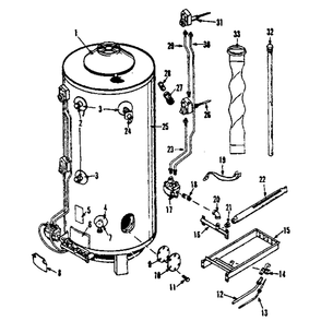 Functional Replacement Parts Diagram and Parts List for 100-270ET0  Kenmore Water Heater