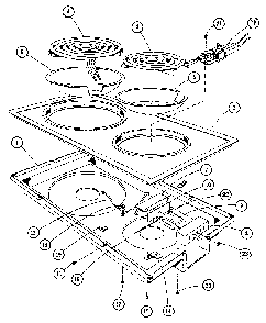 Cartridge and elements Diagram and Parts List for 22601 1988 Kenmore Range