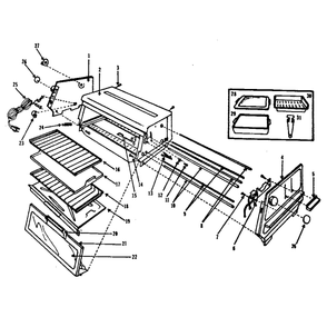 Replacement Parts Diagram and Parts List for 360634100  Kenmore Toaster Oven