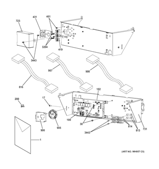 Controls Diagram and Parts List for 2661532210  Kenmore Washer Dryer Combo