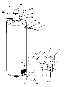 Replacement parts Diagram and Parts List for 220367400  Kenmore Water Heater