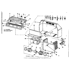 Range Hood Diagram and Parts List for 8505456700  Kenmore Range