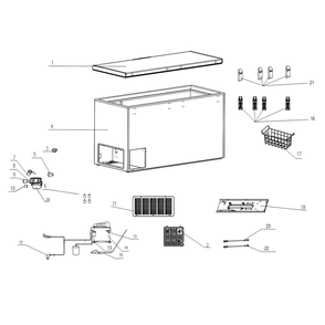 Exploded View Diagram and Parts List for KLFC015MWD  Kenmore Freezer