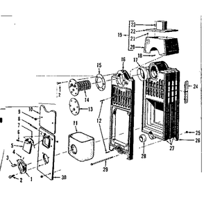 Combustion Chamber And Flue Collector Diagram and Parts List for 22994126  Kenmore Water Heater