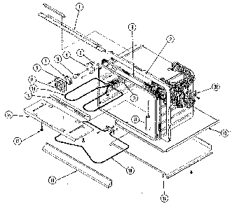 Oven liner Diagram and Parts List for 21433 1988 Kenmore Wall Oven