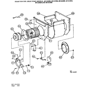 Blower Assembly Diagram and Parts List for 867814080  Kenmore Air Conditioner