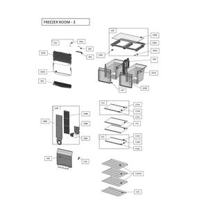 Freezer Room Diagram and Parts List for KLFU021AWD0  Kenmore Freezer
