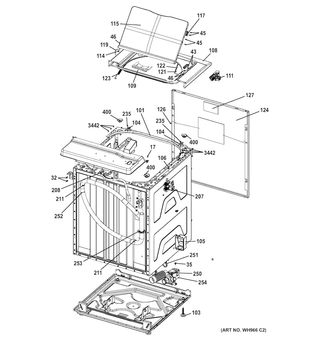 Cabinet 6 Diagram and Parts List for 2661532210  Kenmore Washer Dryer Combo