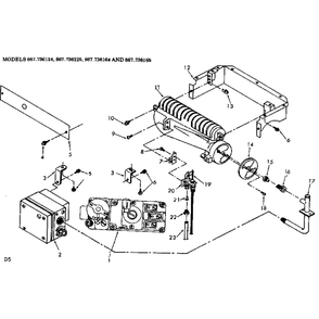Gas Burners And Manifold Diagram and Parts List for 867736124  Kenmore Furnace