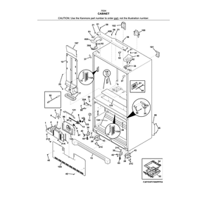 Cabinet Diagram and Parts List for 2537034341E  Kenmore Refrigerator