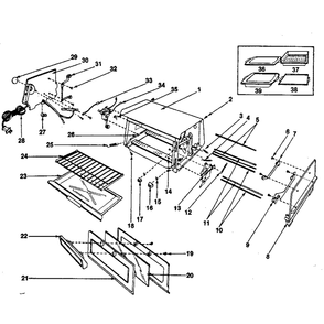Replacement Parts Diagram and Parts List for 360634502  Kenmore Toaster Oven