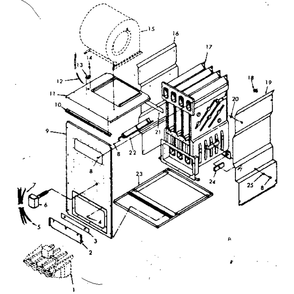 Furnace Body Diagram and Parts List for 867763530  Kenmore Furnace
