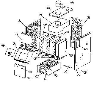 Jacket/base parts Diagram and Parts List for KWX-4V  Kenmore Water Heater
