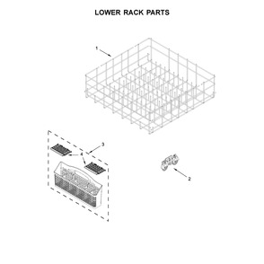 Lower Rack Parts Diagram and Parts List for 2217382N710  Kenmore Dishwasher