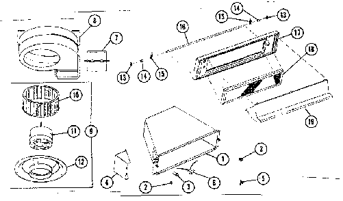 Range hood Diagram and Parts List for 78156991  Kenmore Range Hood