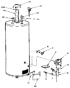 Replacement parts Diagram and Parts List for 220331700  Kenmore Water Heater