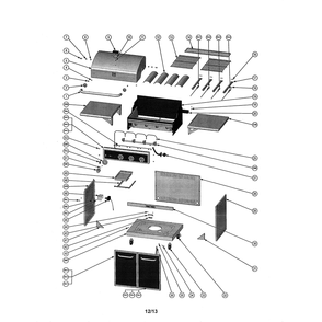 Part Location Diagram of 2818-2B-1300 Kenmore Gas Grill Left Panel Assembly