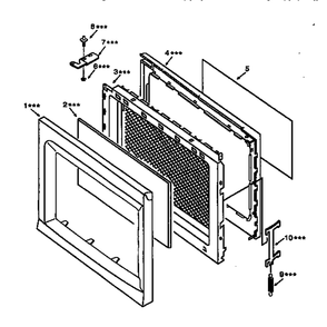 Door Parts Diagram and Parts List for 56568480791  Kenmore Microwave