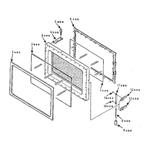 Door Parts Diagram and Parts List for 5668832980  Kenmore Microwave