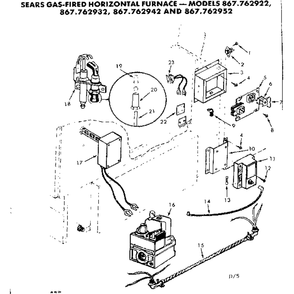 Control Box Diagram and Parts List for 867762952  Kenmore Furnace