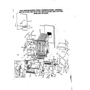 Electric Cool Combination 4 Diagram and Parts List for 867815160  Kenmore Heater