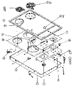 Cooktop Diagram and Parts List for 22311 1988 Kenmore Cooktop