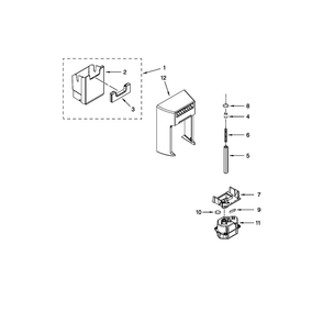 Motor And Ice Container Parts Diagram and Parts List for 10651159112  Kenmore Refrigerator