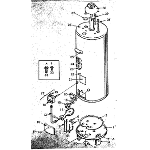Functional Replacement Parts Diagram and Parts List for 97233270  Kenmore Water Heater