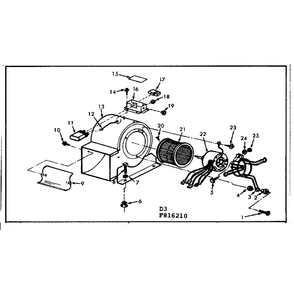 Blower Assembly Diagram and Parts List for 867816210  Kenmore Air Conditioner
