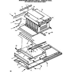 Heat Exchanger Diagram and Parts List for 867763633  Kenmore Furnace