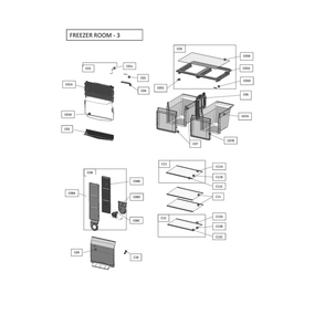 Freezer Room Diagram and Parts List for KRFU021AWE0  Kenmore Freezer